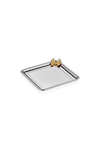 ThermoAD Forged Silver Luxury Presentation Holder 22X22 Square with Butterfly