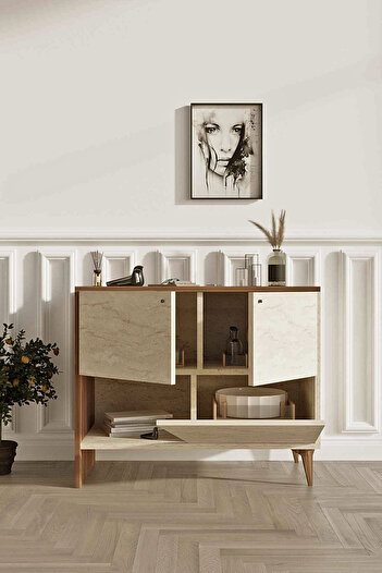 DECORMET Gwen Konsol Ceviz - Traverten