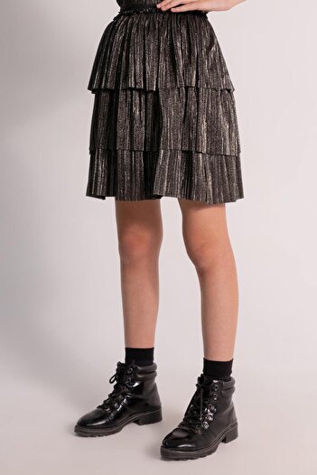 Dmb Girl's Ruffled Tulle Skirt 9-14 Years Bronze
