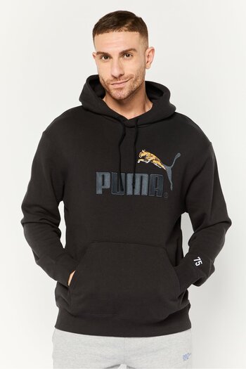 Puma Men Sportswear Fit Embroidered Logo Long Sleeves Outdoor Sweatshirt, Black