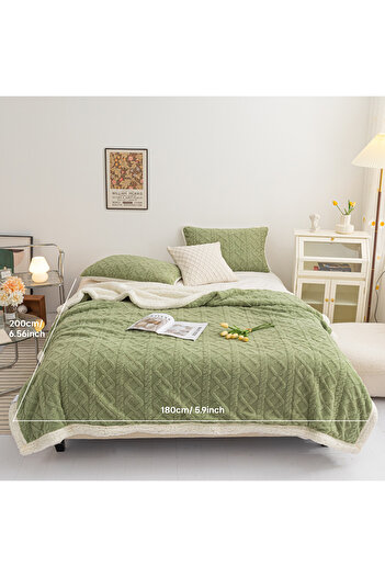 sharpdo Coral Flannel Thickened Lambswool Blanket Sofa Blanket 180*200CM
