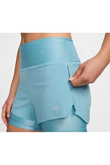 Nike Dri-Fit Swift Normal Belli Kadın Mavi Antrenman Şortu YAKAMOZ SPOR