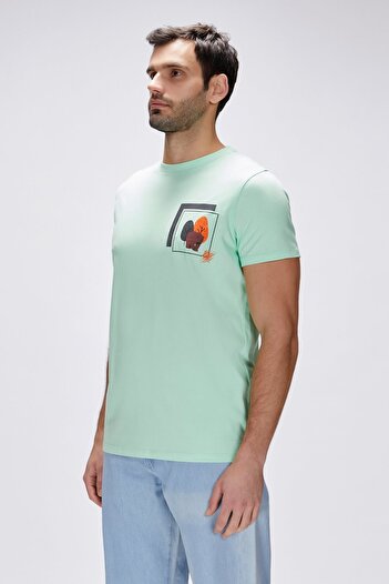 Bad Bear Bain Water Green Men's Printed T-Shirt