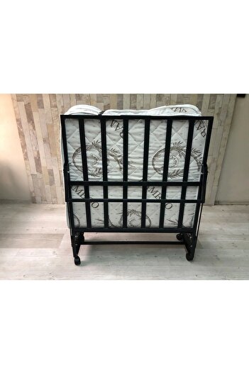 adımshops Katlanır Yatak, Karyola 90x190 Cm Katlanabilir Somya Tek Kişilik Katlanır Yatak(YATAK DAHİL)