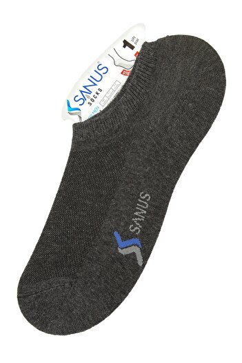 SANUS 6 Çift Unisex Antrasit Patik Çorap