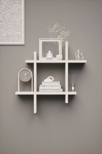 İda Wooden Linea Decorative Wall Shelf - Wall Mounted Bookshelf