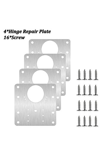 Choice 4PCS A Cabinet Hinge Repair Plate Kit Kitchen Cupboard Door Hinge Mounting Plate With Holes Flat Fix