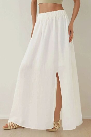Hiccup High Waist A-Form Slit Maxi Skirt