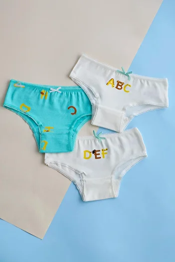 Katia&Bony Girl's 3 Pack Alphabet Slip