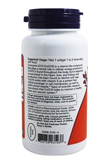 Now Foods CoQ10 (50mg) w/ Selenium and Vitamin E 100 sgels
