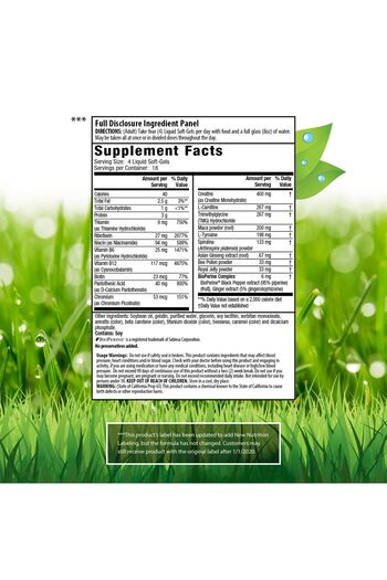 Irwin Naturals Triple-Boost Caffeine-Free Energy - Lasting Focus - Brain Nootropic - 75 Softgels