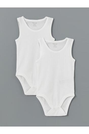 LC Waikiki Crew Neck Basic Baby Boy Snap-On Bodysuit 2-Piece