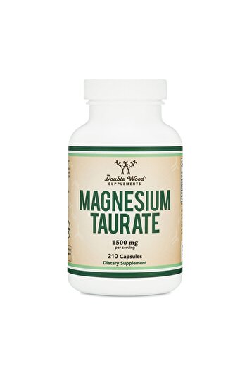 Double Wood Supplements Magnesium Taurate 1,500mg, 210 Vegan Capsules, Non-GMO, Gluten Free, Double Wood