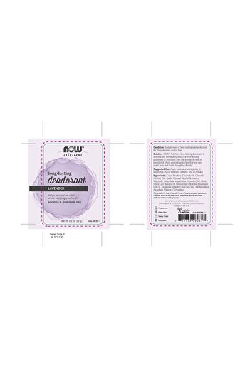 Now Foods NOW Solutions Lavender Deodorant Stick, 2.2 oz, Paraben-Free, Long-Lasting Odor Protection