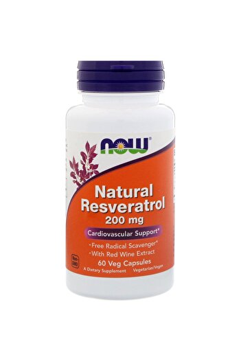 Now Foods Natural Resveratrol - 200 mg - 60 Vegetarian Capsules