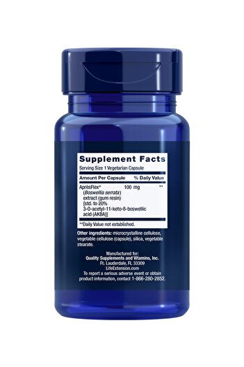 Life Extension 5-LOX Inhibitor with AprèsFlex®, 100 mg Boswellia, Supports Joint & Arterial Health, 60 Capsules