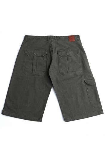 marufshop Plus Size Men's Side Pocket Denim Shorts Khaki