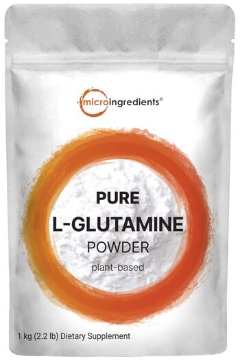 Micro ingredients L Glutamine Powder 1Kg, 100% Pure Vegan, No Additives, Muscle Recovery, Non-GMO, Gluten-Free
