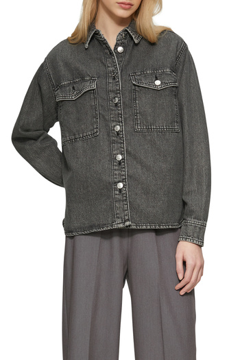 QS by s.Oliver Denim Overshirt - Dropped Shoulder Style