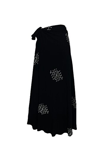 Sobe Hediyelik Waist Wrapped Mold Printed Skirt
