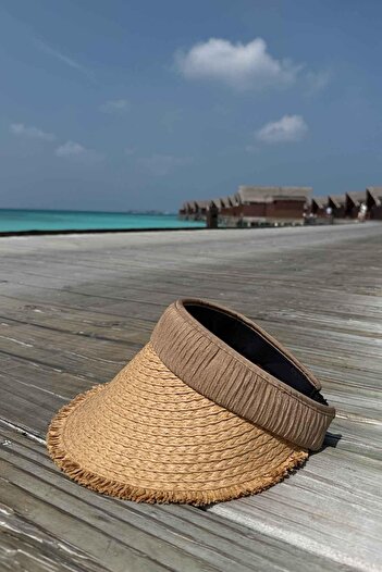 Ka Hijab Adjustable Straw Visor Hat with Camel Hair