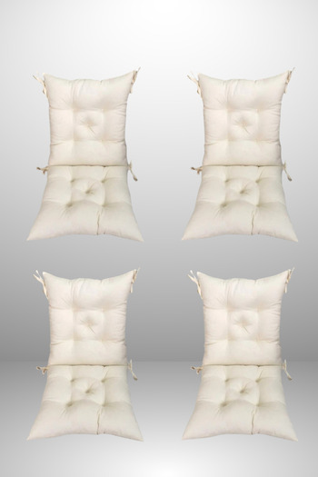 MoMMe Backrest Chair Cushion 4-Piece Combination (40X85 cm) Cream Color