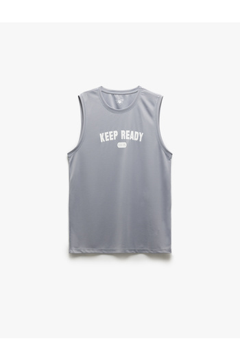 Koton Baskılı Regular Fit Bisiklet Yaka Kolsuz Spor Atlet