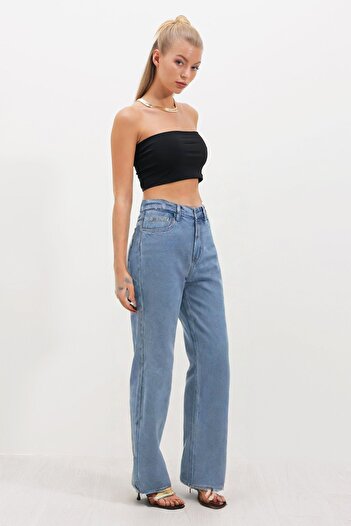 HAKKE Vintage Yıkamalı Düz Paça Jean Pantolon