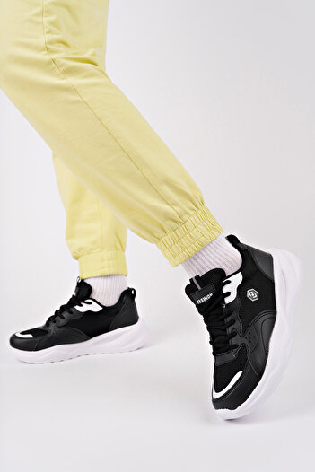 Moda Kadıköy Women's Black White Orthopedic Sneaker Shoes