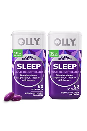 OLLY Ultra Strength Sleep Softgels, 10mg Melatonin, L-Theanine, Chamomile, Magnesium, 60ct (2-Pack)