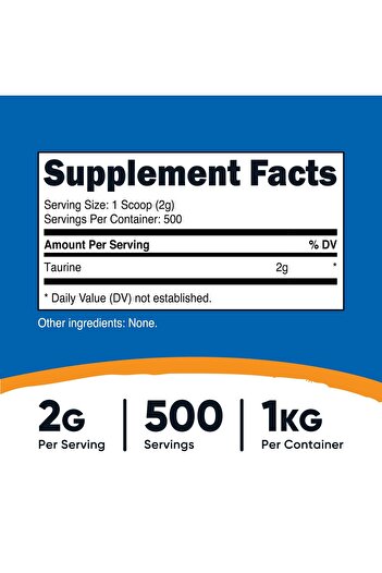 Nutricost Taurine Powder (1KG) - 500 Servings
