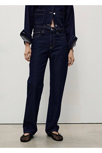 MANGO Woman Matilda Rinse Wash Straight Cut Jean