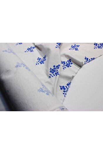FabricLoom Floral Pattern Linen Fabric – 70% Natural, Breathable and Eco-Friendly, Clothing and Project