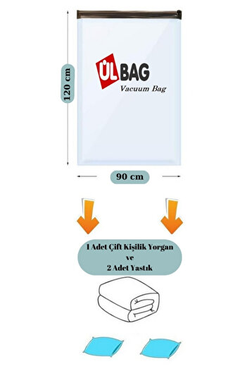 ÜLBAG (1 шт.) Maxi Jumbo розмір 90 см X 120 см Двоспальне ковдра з вакуумним чохлом - вакуумний пакет