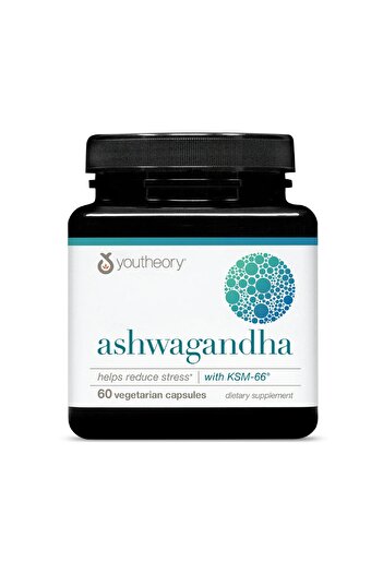 Youtheory Ashwagandha - 1,000 mg - Stress & Cortisol Support - Gluten, Dairy, Soy Free - 60 Veg Capsules