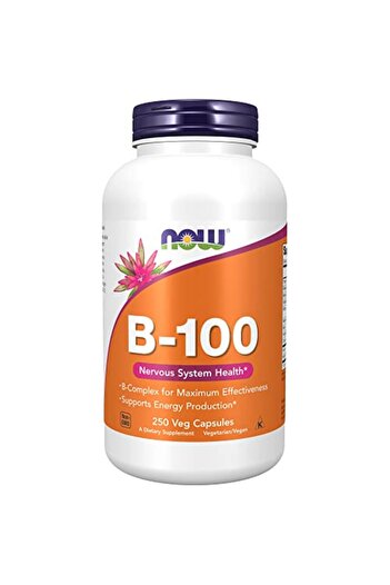 Now Foods NOW Supplements, Vitamin B-100, Energy Production*, Nervous System Health*, 250 Veg Capsules