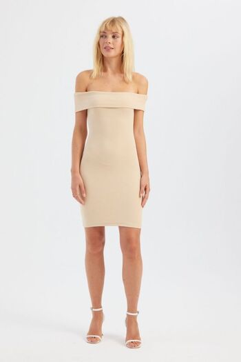 Hiccup Off Shoulder Mini Body Shaping Dress