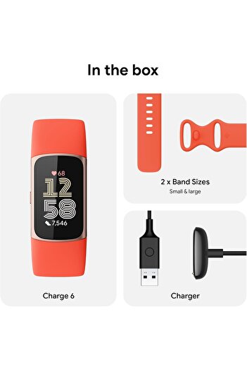 Fitbit Charge 6 Activity Tracker, S & L Bands Included, Obsidian/Black