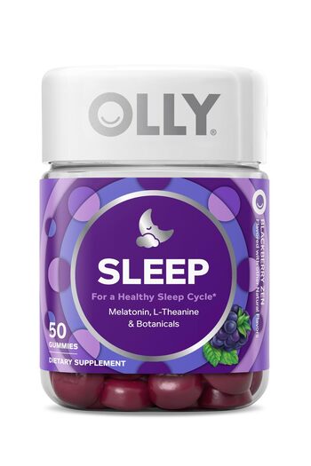OLLY Sleep Gummy, 3 mg Melatonin, L-Theanine, Chamomile, Lemon Balm, Sleep Aid, Blackberry, 50 Count