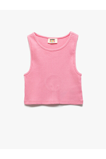 Koton Cotton Back Window Detailed Camisole Basic Crop Tank Top