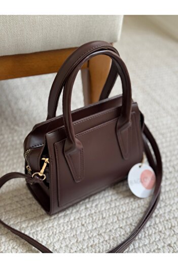 BAGLOVİS Minimal and Elegant Small Brown Women's Shoulder Bag