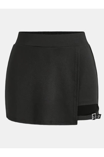 Machetta Women's Leg Metal Belt Detailed Shorts Skirt