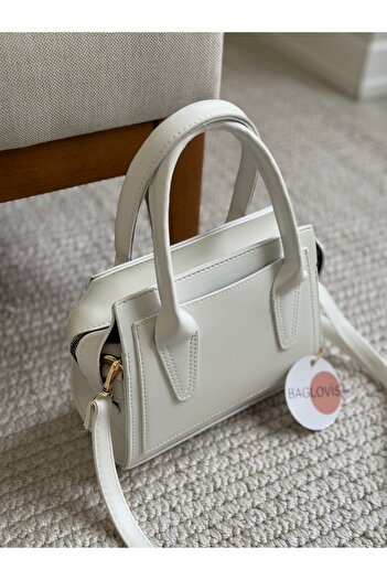 BAGLOVİS Minimal and Elegant Small White Women's Shoulder Bag