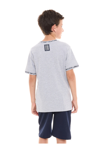 Victor and Jane By Styli Street Style Graphic Print T-Shirt and Shorts Set