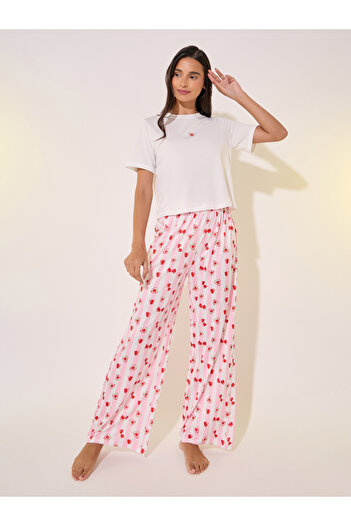 Take Two By Styli Heart Print Regular Fit Tee and Pants