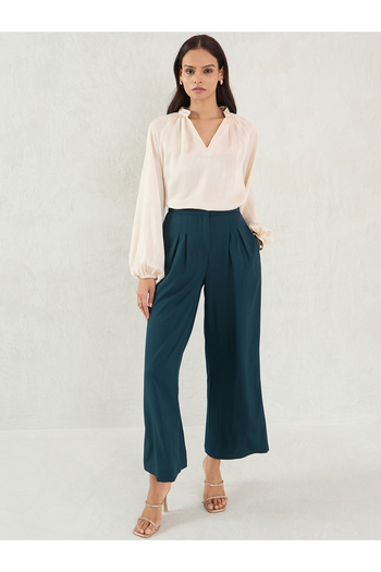 Femmella By Styli Mid Rise Pleated Detail Straight Pants