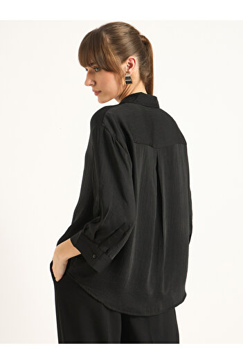 Femmella By Styli Satin Spread Collar Regular Fit Shirt