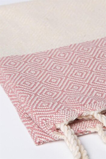 Chappal Diamond Patterned Kitchen Towel Dried Rose