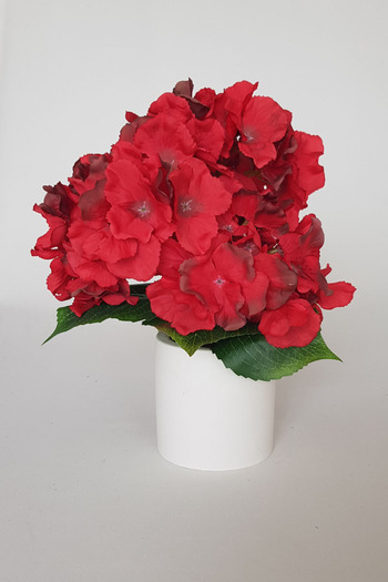 adresiburasi Artificial Hydrangea Flower in Concrete Pot 30 Cm.