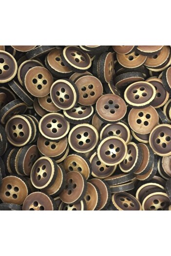 T.T Polnet Button Wood Look Antique Pantalon Shirt Button 13 mm